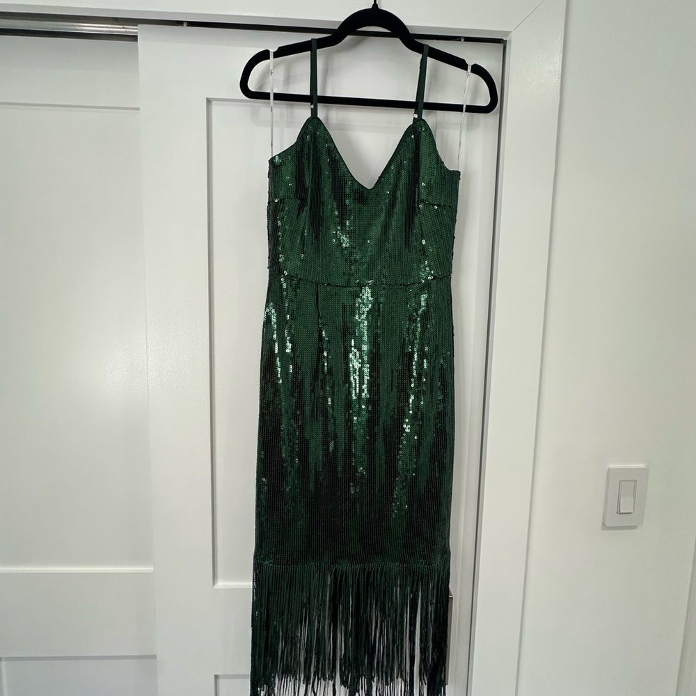 Lulu's Sparkling Green Sequin Midi Dress
